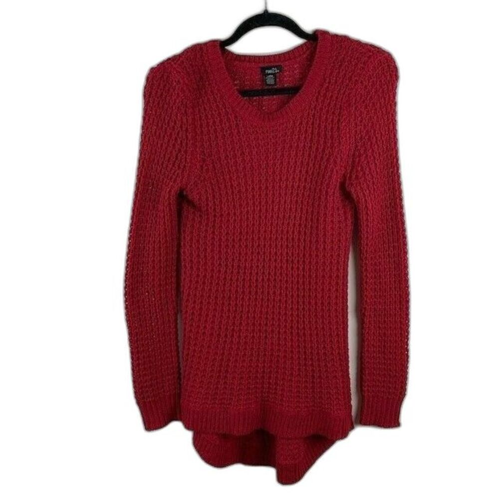 Rue 21 Size Large Womens Sweater Ribbed Cuffs And Hem High Low Hem
